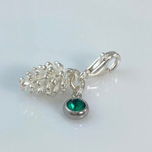 Pine Cone and Birthstone Dangle Charm
